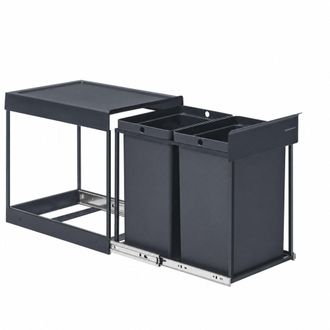 Songmics Papelera de cocina extra&iacute;ble de acero con tapa abs de color gris