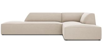 BLOOMINGLOFT 4-Sitzer Ecksofa Sao 273 x 180 cm mit Ottomane Samtbezug / Eckteil rechts