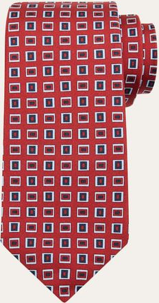 Kiton Mens Abstract Rectangle Silk 7-Fold Tie