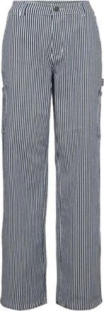 Sofie Schnoor Broeken, Dames, Blauw, XS, Katoen, Donkerblauwe Gestreepte Cargo Broek