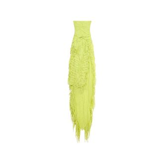 Blumarine Ruched Ruffled Maxi Dress