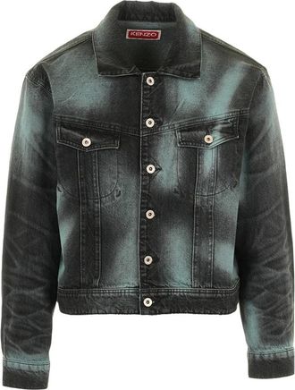 Kenzo Boke Heart Oversize Trucker Jacket - Heren - Spijkerjassen - Blauw - XL - Katoen - Jassen