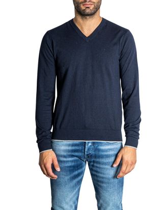 A|X Armani Exchange Mens Knitwear - Blue Cashmere - Size Small