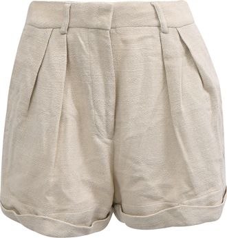 Staud Staud Luisa Pleated Shorts in Ecru Cotton