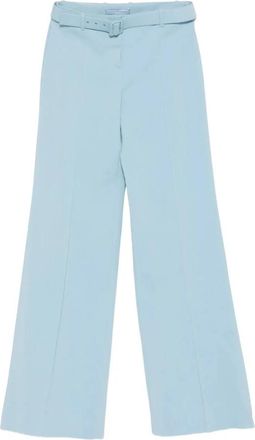 Ermanno Scervino Broek met riem - Dames - Wijde Broeken - Blauw - S - Broeken