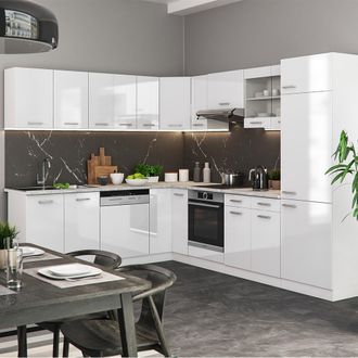 Vicco Cocina Esquinera R-line, Blanco, 227 X 287 Cm Sin Encimera