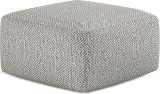 Simpli Home Nate 20In Boho Square Pouf