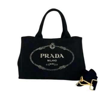 Prada Borsa a tracolla 2-way in tela Canapa Pre-owned - - Pre-owned - Donna - Nero - ONE SIZE