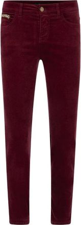 Marc Cain Elegante Slim-Fit Broek - Dames - Slim Fit Broeken - Rood - 2XL - Broeken