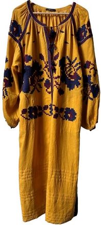 Vita Kin Yellow Linen Kaftan Dress