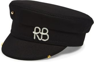 Ruslan Baginskiy Pierced Wool Blend Baker Boy Cap in Black at Nordstrom, Size X-Small