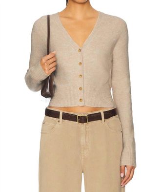 Free People School Girl Cardigan In Taupe