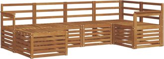 vidaXL Conjunto De Sof&aacute;s De Exterior 6 Uds. Natural Poli&eacute;ster Vidaxl