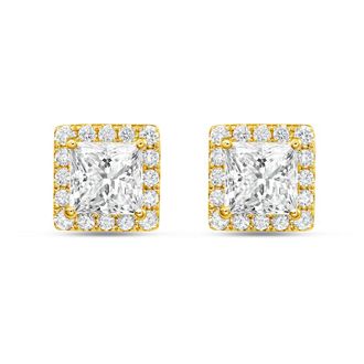 Diana M. Jewels 14KT YELLOW GOLD LAB GROWN FASHION EARRINGS WEIGHING 4.00 CTS TW