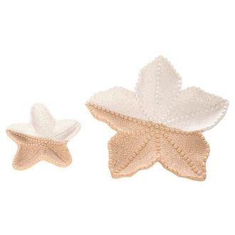 Beachcombers Almond And Bisque Sea Star Plate Set Of 2 in White at Nordstrom