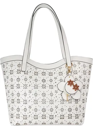 Dune London Womens Accessories Daizies - Laser Cut Long Handle Tote - White - One Size