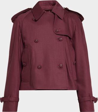 Burberry Mayfair Double-Breasted Short Trench Coat