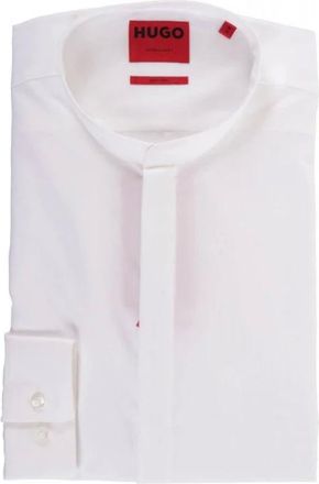 HUGO BOSS Overhemden, Heren, Wit, 6Xl, Mao Shirt Enrique