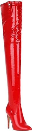 Generic Womens Thigh High Boots The Knee Heeled Patent Leather Long Shoes