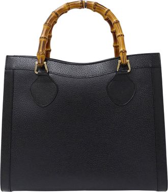 Gucci Black Leather Handbag Tote Bag (Pre-Owned)