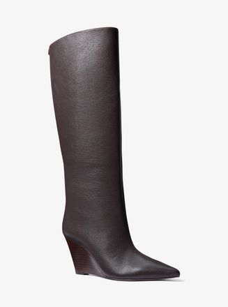 Michael Kors Xandra Leather Wedge Boot