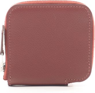Herm&egrave;s Bordeaux Rouge H Leather Coin Purse/Coin Case (Pre-Owned)