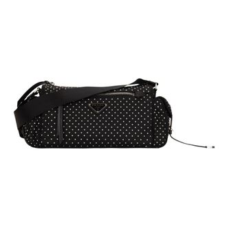 Prada Schoudertas van stof - Dames - Tassen - Zwart - Maat: ONE Size