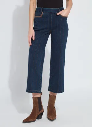 Lyss&eacute; Landon Embroidered Wide Leg Denim (25 Inseam)