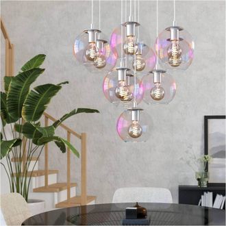 Loops Stylish Modern Chrome Pendant Light E27 for Contemporary Indoor Spaces in Metallics