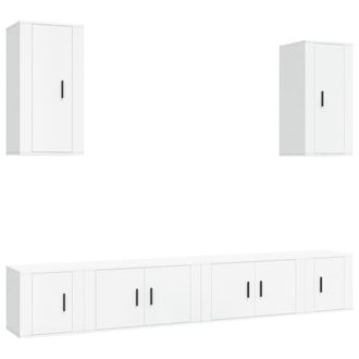 Berkfield Home 6 Piece TV Cabinet Set White Engineered Wood