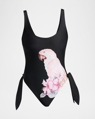 Chlo&eacute; Parrot Print One-Piece Swimsuit