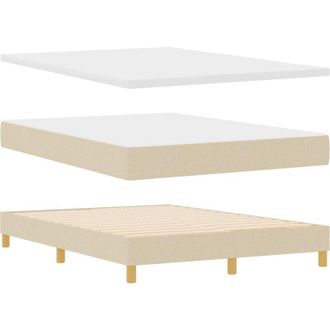 vidaXL Box Spring Bed with Mattress Cream 200 x 160 cm Polyester vidaXL