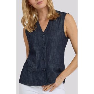 NYDJ Denim Vest in Dark Indigo at Nordstrom, Size Xx-Small