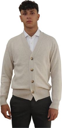 Barba Heren V-Hals Wol Vest - Heren - Vesten - Beige - 3XL - Wol - Truien & Vesten
