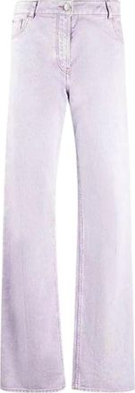 Nina Ricci Recht Gesneden Jeans met Contraststiksels - Dames - Regular Fit Jeans - Roze - M - Katoen - Jeans