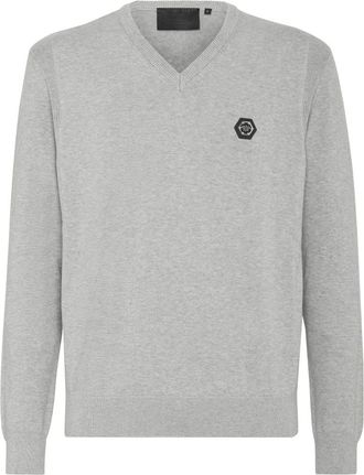 Philipp Plein Heren, Truien, Grijs, Maat: 3XL Katoen