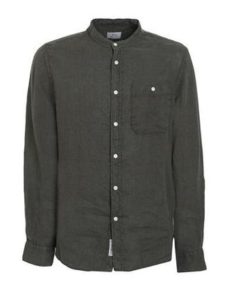 Woolrich BAND COLLAR LINEN SHIRT