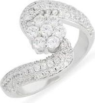 Nordstrom Rack Cubic Zirconia Twisted Ring in Clear- Silver at Nordstrom Rack, Size 6