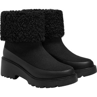Vivaia Faux Fur Platform Chunky Wedge Boots in Black at Nordstrom, Size 9.5