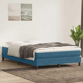 vidaXL Letto a Molle senza Materasso Blu Scuro 160x220 cm in Velluto vidaXL