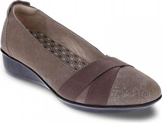 Revere Comfort Shoes Womens Seoul Demi-Wedge Loafer - Wide In Rusty Metallic