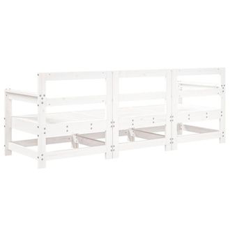 Berkfield Home Beautiful 3 Piece Garden Lounge Set White Solid Wood Pine