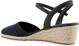 Aerosoles Real Wedge Sandal in Black Canvas at Nordstrom, Size 7.5