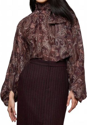 L'agence Rhett Oversized Blouse In Brown Etched Paisley