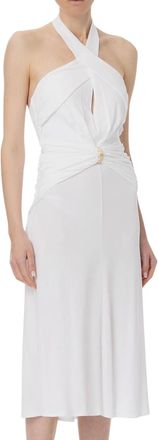 Elisabetta Franchi White Viscose Midi Dress