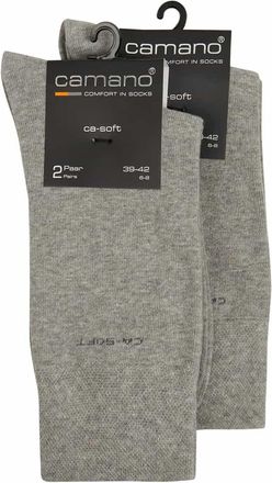 Camano Socken im unifarbenen Design im 2x2er-Pack in Hellgrau, Gr&ouml;&szlig;e 39-42