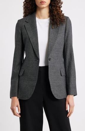 Theory Lynnia Marled One-Button Virgin Wool Blazer in Pepper Multi at Nordstrom Rack, Size 4