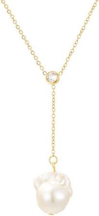 Untamed Petals Odessa Freshwater Pearl Lariat in Gold at Nordstrom
