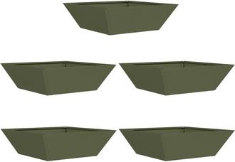 vidaXL Vidaxl - Garden Bowl Planter 5 pcs Olive green 50 x 50 x 15 cm Steel