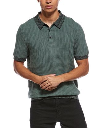Scotch & Soda Marbled Rib Knit Polo Shirt